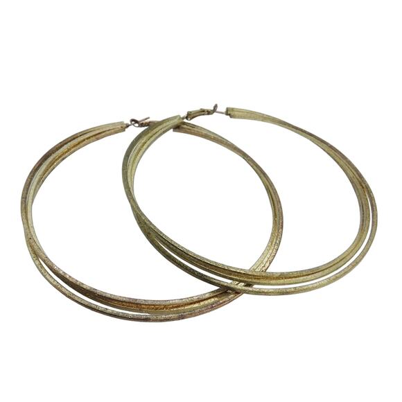 Y2k Candies Large Gold Hoop Earrings Chunky Giant Hoops - Picture 1 of 7
